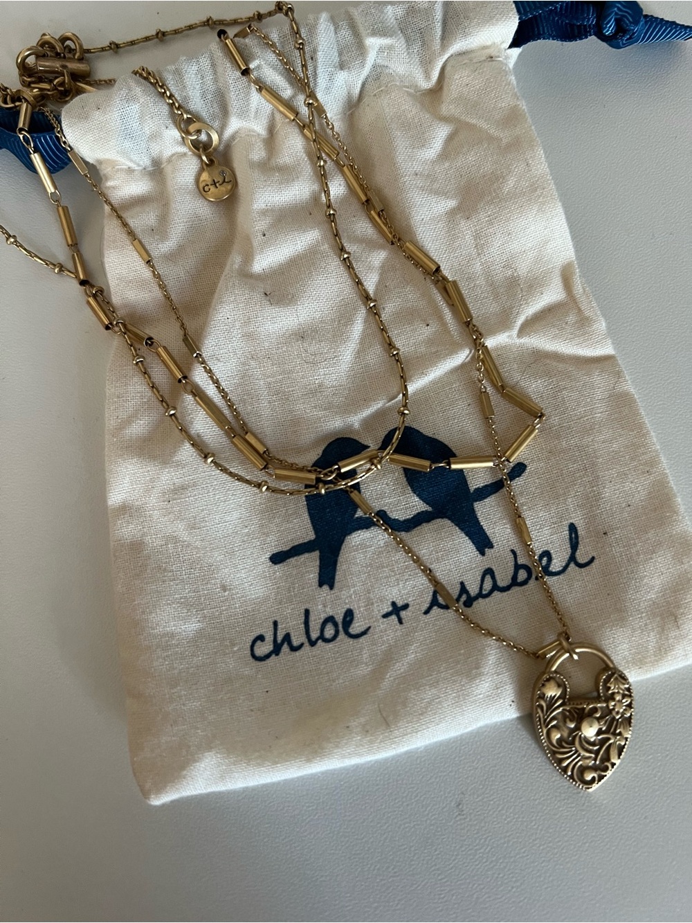 Chloe + Isabel Gold Multi-Strand Heart Locket Necklace